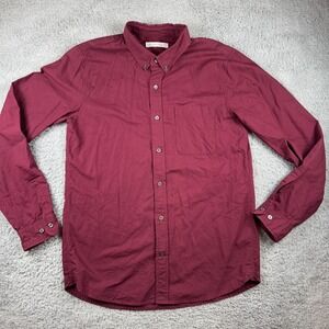 Outerknown Shirt Men S Red 100% Organic Cotton Button Down Casual Career Dress